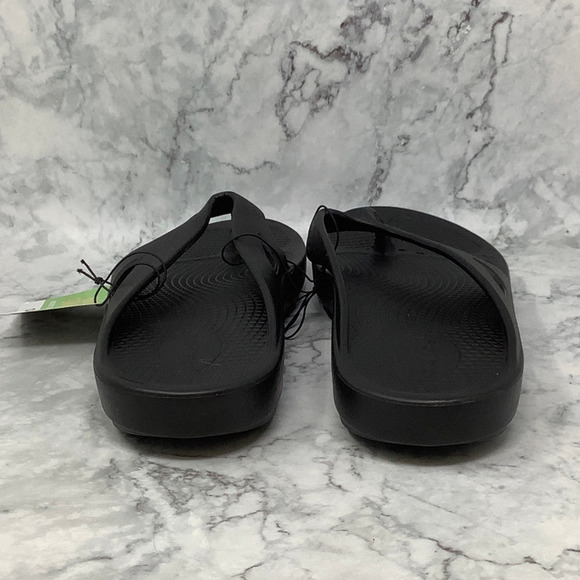 Oofos OOriginal Black Sandals W12 M10 Recovery Footwear Flip Flop P2-57 - Picture 4 of 10